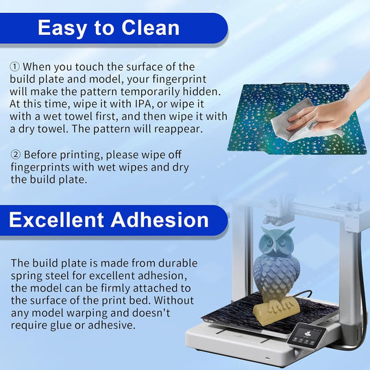 IdeaFormer Wood Grain+Waterdrop  PER Spring Steel Build Plate, 257×257mm for Bambu Lab X1 X1C X1E P1P P1S A1