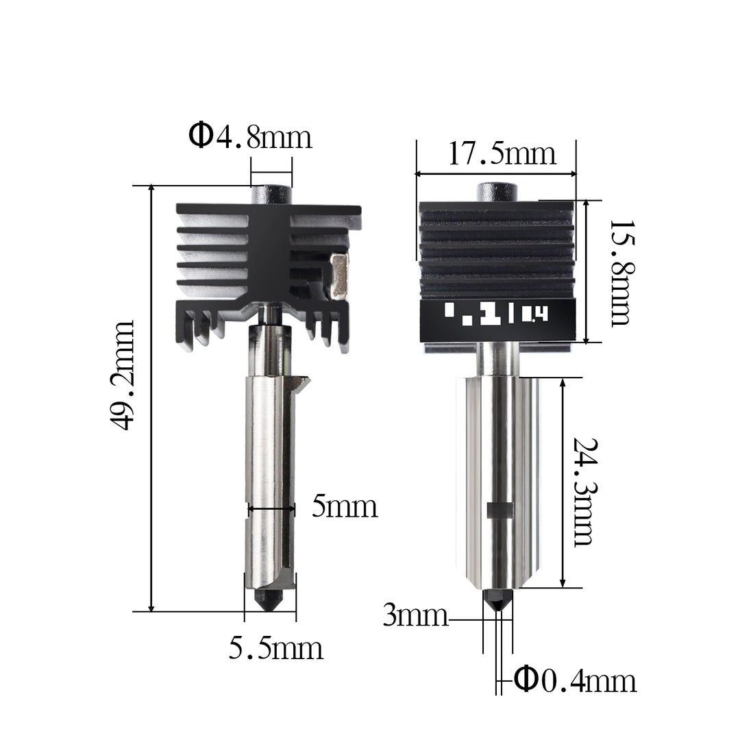 Ideaformer 2pcs Hotend for BAMBU LAB H2D Print Head Upgrade High-Temperature 0.4mm/0.6mm/0.8mm Hardened Steel Nozzle Hot End Kit Extruder Replacement for Bambu Lab 3D Printer