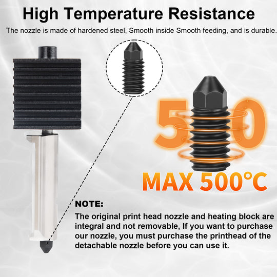 IdeaFormer 5 Pcs 0.4mm,0.6mm,0.8mm Hardened Steel Nozzle High Temperature for Bambu Lab A1/A1Mini 3D Printer Hotend