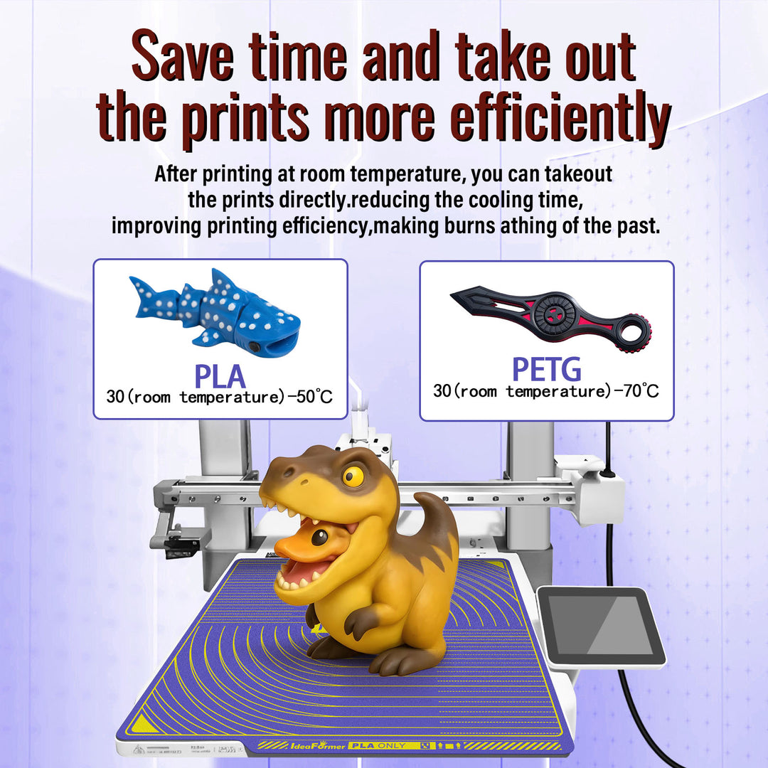 IdeaFormer Purple Textured PEI Low-Temperature Build Plate, 258*258mm for Bambu Lab P1P/P1S/X1C/X1/X1E/A1
