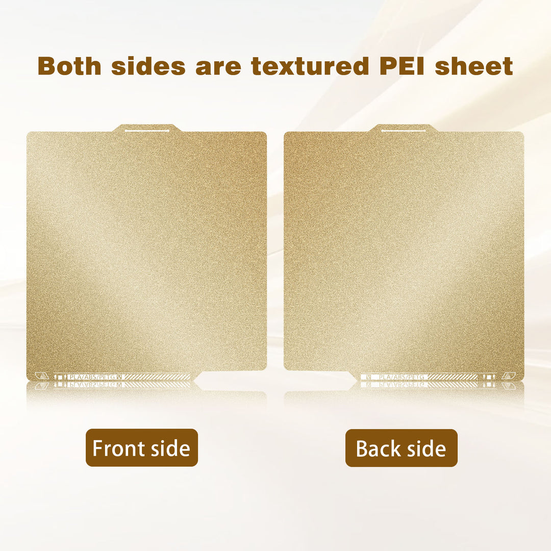 IdeaFormer Double Sided Gold Textured PEI Spring Steel Build Plate with QR Code, 257×257mm for Bambu Lab X1/X1C/P1P/P1S/A1