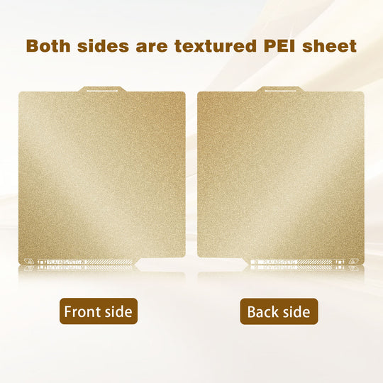 IdeaFormer Double Sided Gold Textured PEI Spring Steel Build Plate with QR Code, 257×257mm for Bambu Lab X1/X1C/P1P/P1S/A1
