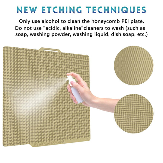 IdeaFormer Houndstooth+Honeycomb PEI Spring Steel Build Plate with QR Code, 257x257mm for Bambu Lab P1P/P1S/X1C/X1/X1E/A1