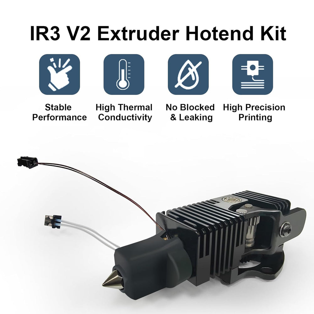 IdeaFormer IR3 V2 Extruder  Kit, Including 1 Pcs 0.4mm Hardened Steel Nozzles, Heating Rod, Thermistor, Throat, and Silicone Sleeve. Support Filament TPU PLA PETG ABS for IR3 V2 3D Printer