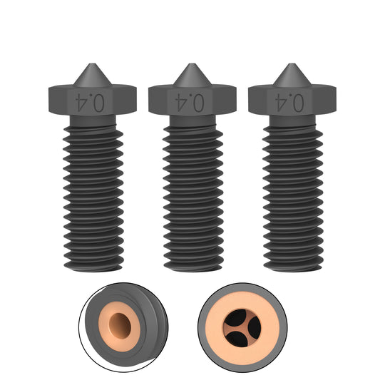 2Pcs CHT Volcano Nozzle Hardened Steel, 0.6mm High Flow Volcano Hotend Extruder Nozzles for Artillery Genius, Sidewinder X, X2, for Anycubic Vyper, Kobra Plus, Kobra Max for 1.75mm Filament