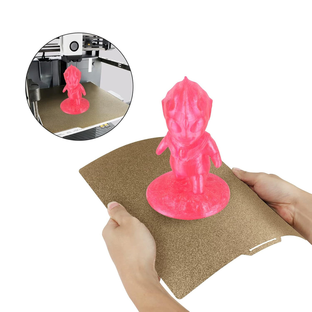 IdeaFormer Double Sided Textured Gold PEI  Spring Steel Build Plate, 257×257mm for Bambu Lab X1 X1C X1E P1P P1S A1