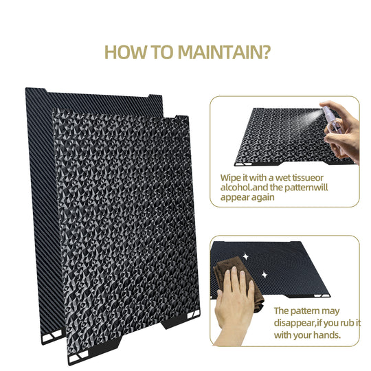 IdeaFormer Diamond PEO+Carbon Fiber PET Spring Steel Build Plate, 346×355mm for Bambu Lab H2D, 350mmx320mm Print Size