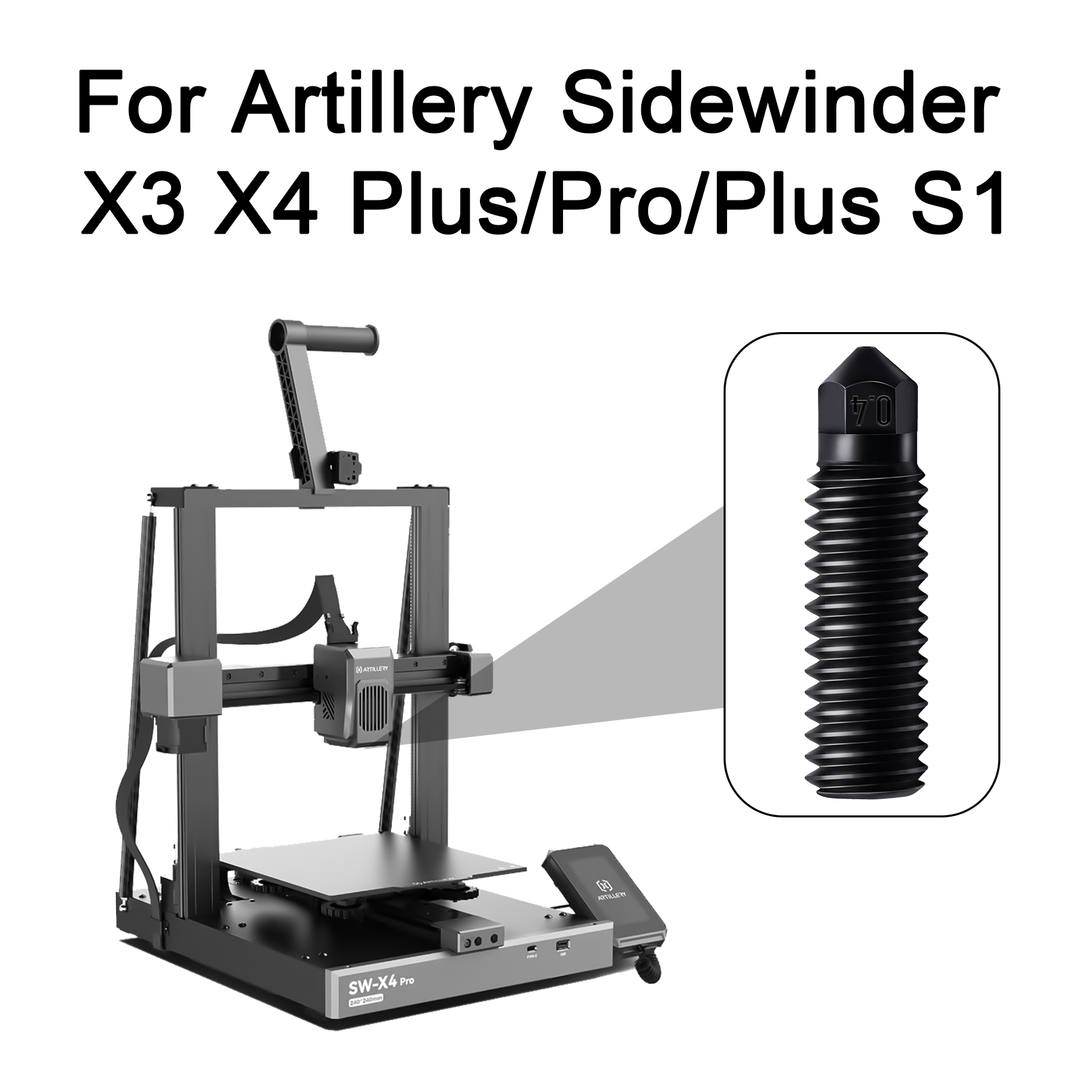 IdeaFormer 4 pcs Sidewinder X3 X4 Plus/Pro Hardened Steel Nozzles, Upgrade 3D Pritner 0.4mm Sidewinder X3 Nozzle 3D Printer Replacements Parts for Sidewinder X3 X4 Pro/Plus/X4 Plus S1