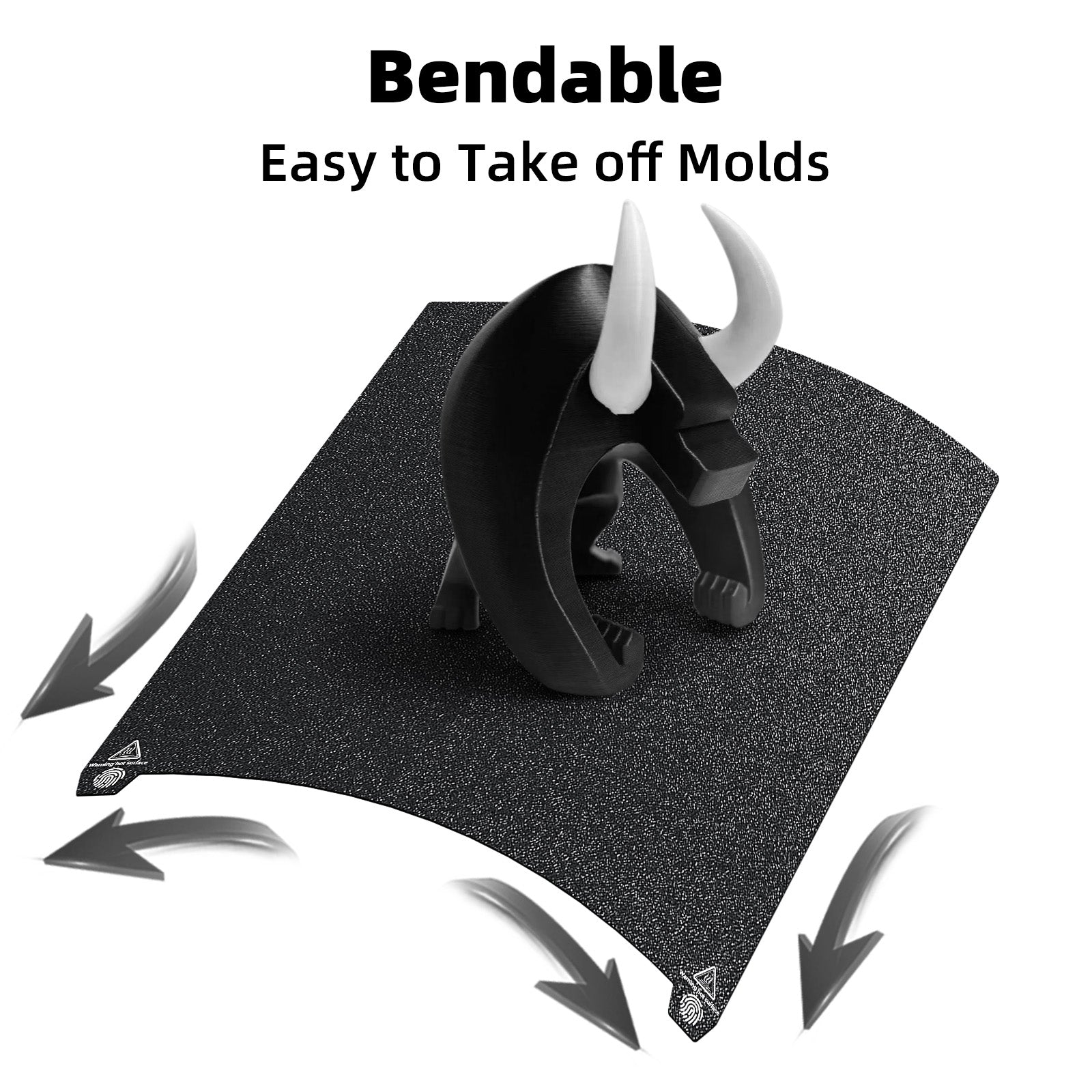 IdeaFormer Double-Sided Textured Black PEI Spring Steel Build Plate,  370×370mm For Creality K2 Plus