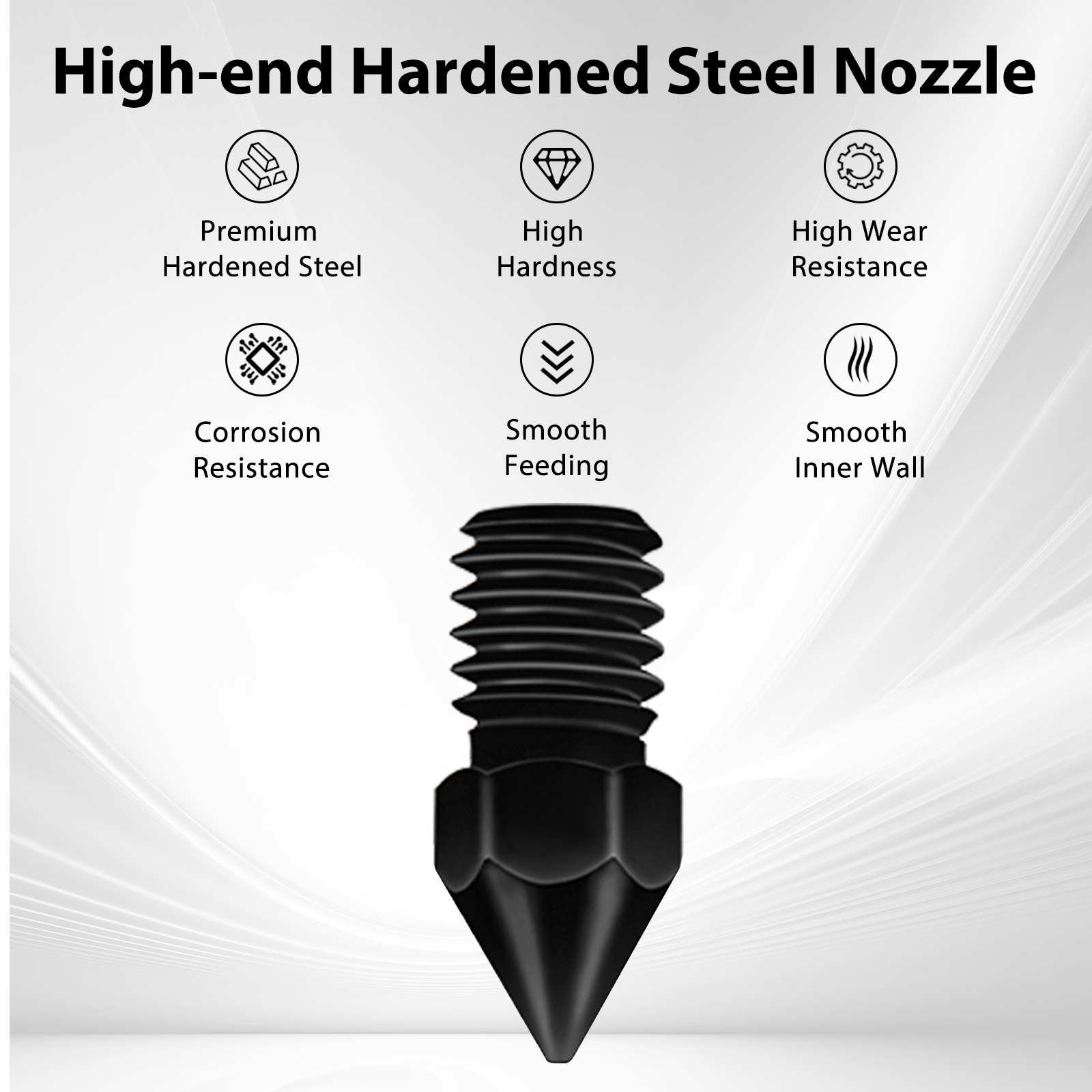 IdeaFormer 5Pcs IR3 V2 Hardened Steel Nozzles, IR3 V2 3D Printer Hardened Steel Extruder Hotend Nozzle Kit, the sizes 0.4/0.6/0.8mm, Support Filament TPU/PLA/PETG/ABS