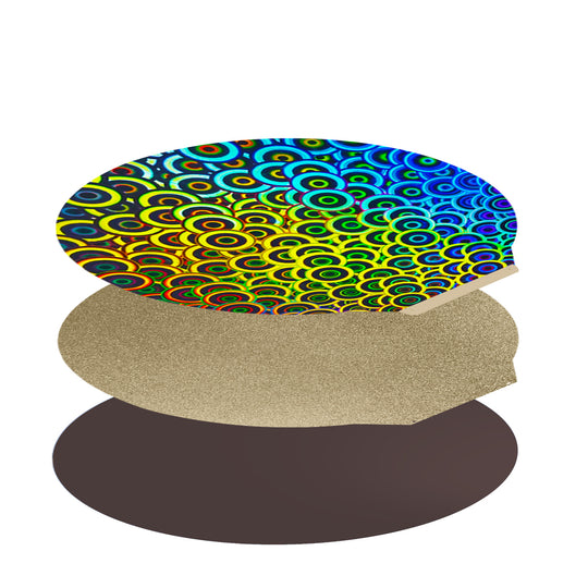 IdeaFormer Kaleidoscope PEK+Textured Gold PEI Spring Steel Build Plate,  Round 270mm for Flsum super racer/QQ/QQ-S-Pro