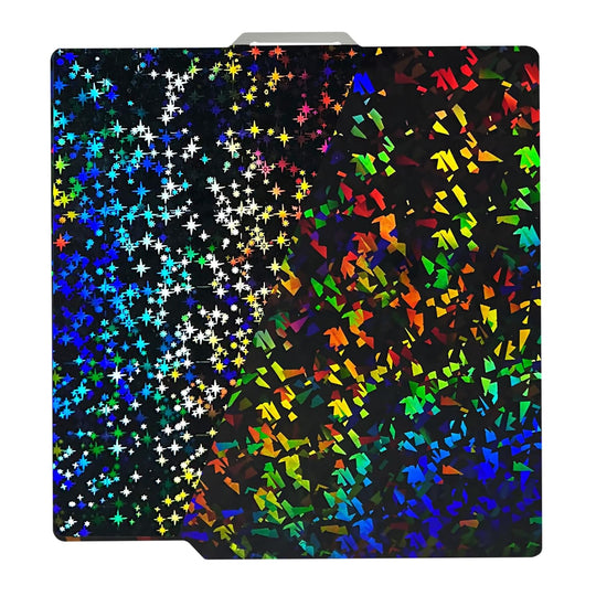 IdeaFormer Rainbow Confetti PEF+Galaxy PEY Spring Steel Build Plate, 257×257mm for Bambu Lab X1 X1C X1E P1P P1S A1