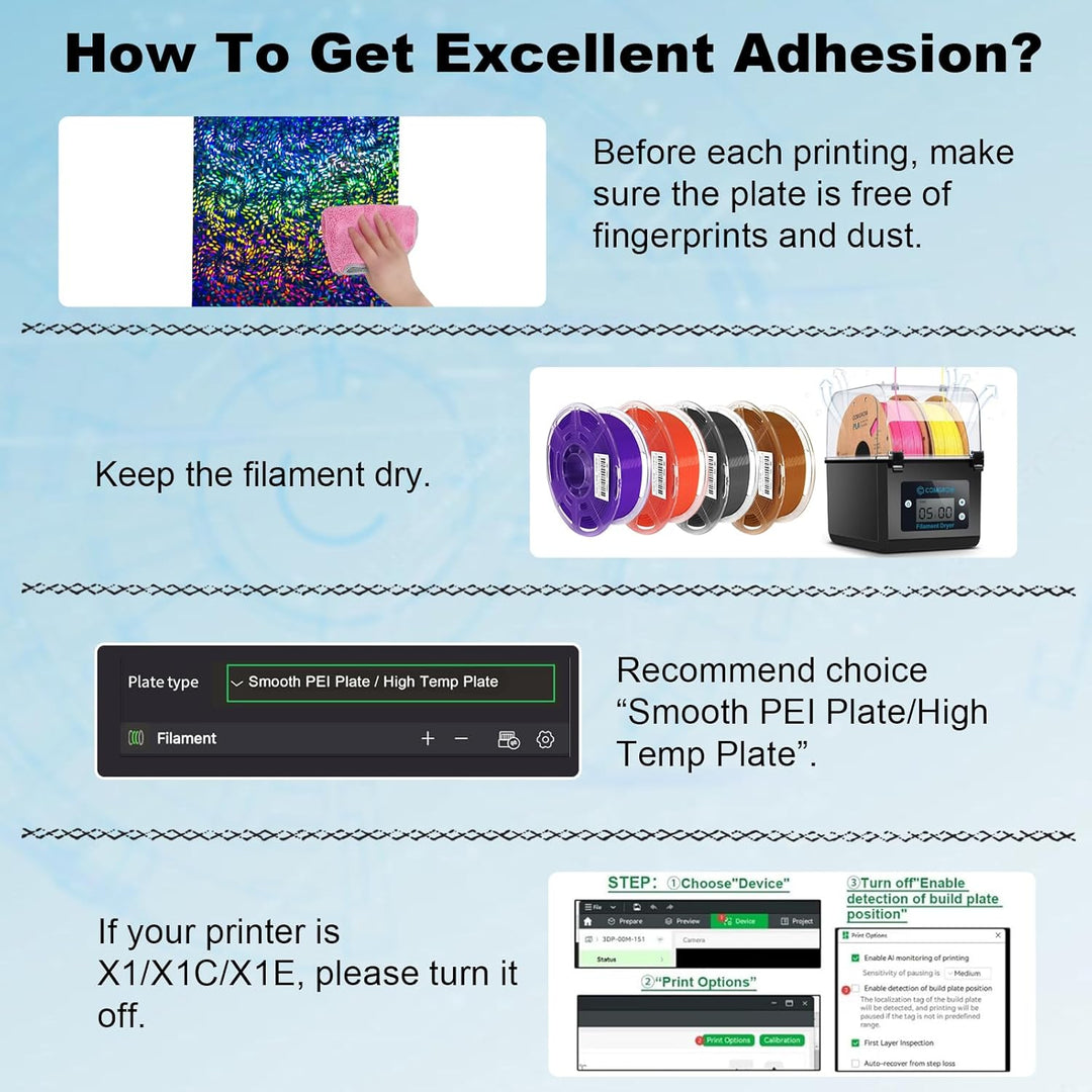 IdeaFormerRainbow Gear PEW+Plaid PES Spring Steel Build Plate, 257×257mm for Bambu Lab X1 X1C X1E P1P P1S A1