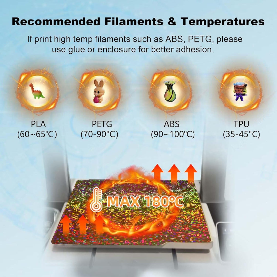 IdeaFormerRainbow Gear PEW+Plaid PES Spring Steel Build Plate, 257×257mm for Bambu Lab X1 X1C X1E P1P P1S A1