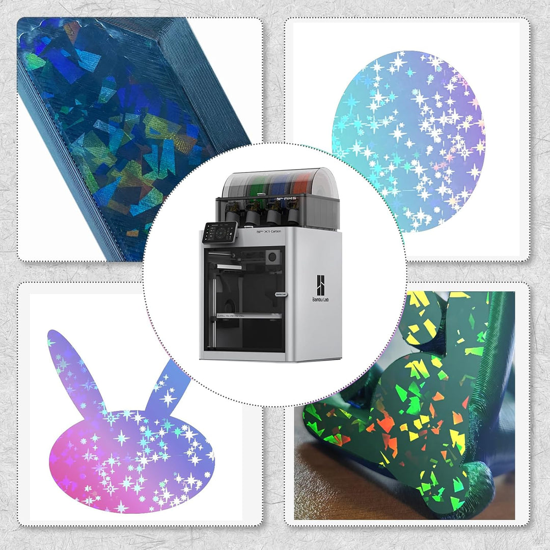 IdeaFormer Rainbow Confetti PEF+Galaxy PEY Spring Steel Build Plate, 257×257mm for Bambu Lab X1 X1C X1E P1P P1S A1