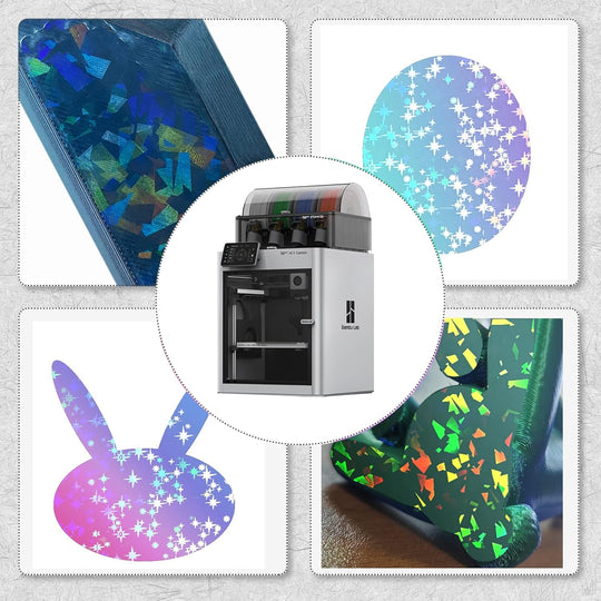 IdeaFormer Rainbow Confetti PEF+Galaxy PEY Spring Steel Build Plate, 257×257mm for Bambu Lab X1 X1C X1E P1P P1S A1