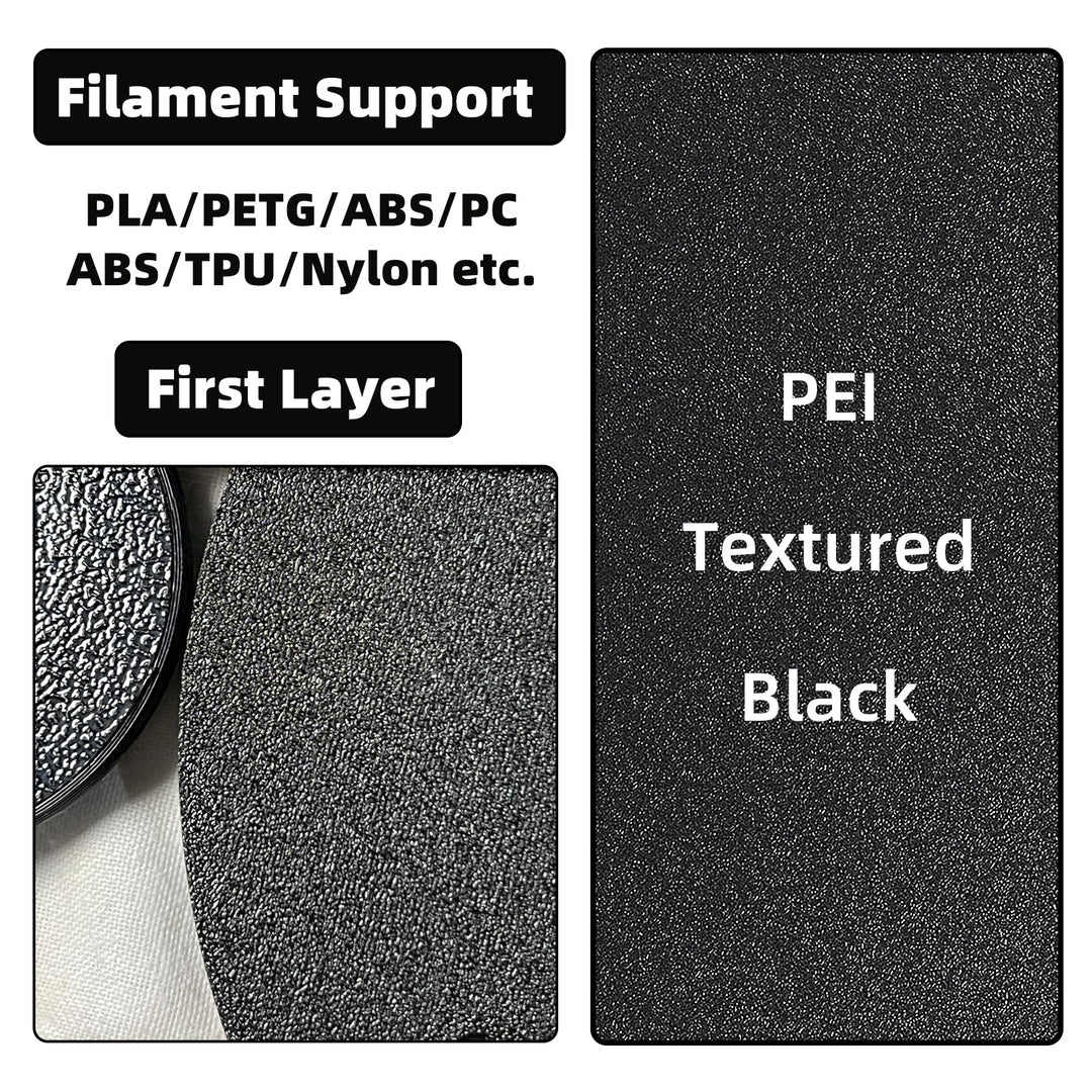 IdeaFormer 両面テクスチャ加工 ブラック PEI スプリングスチール ビルドプレート 370×370mm Creality K2 Plus用