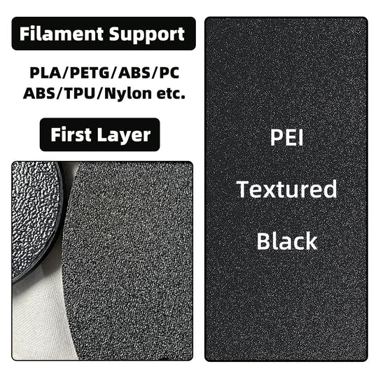 IdeaFormer 両面テクスチャ加工 ブラック PEI スプリングスチール ビルドプレート 370×370mm Creality K2 Plus用