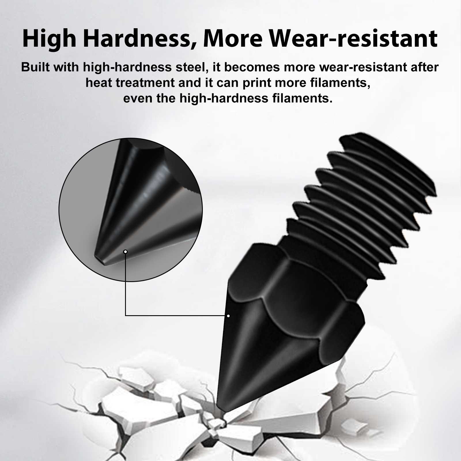 IdeaFormer 5Pcs IR3 V2 Hardened Steel Nozzles, IR3 V2 3D Printer Hardened Steel Extruder Hotend Nozzle Kit, the sizes 0.4/0.6/0.8mm, Support Filament TPU/PLA/PETG/ABS