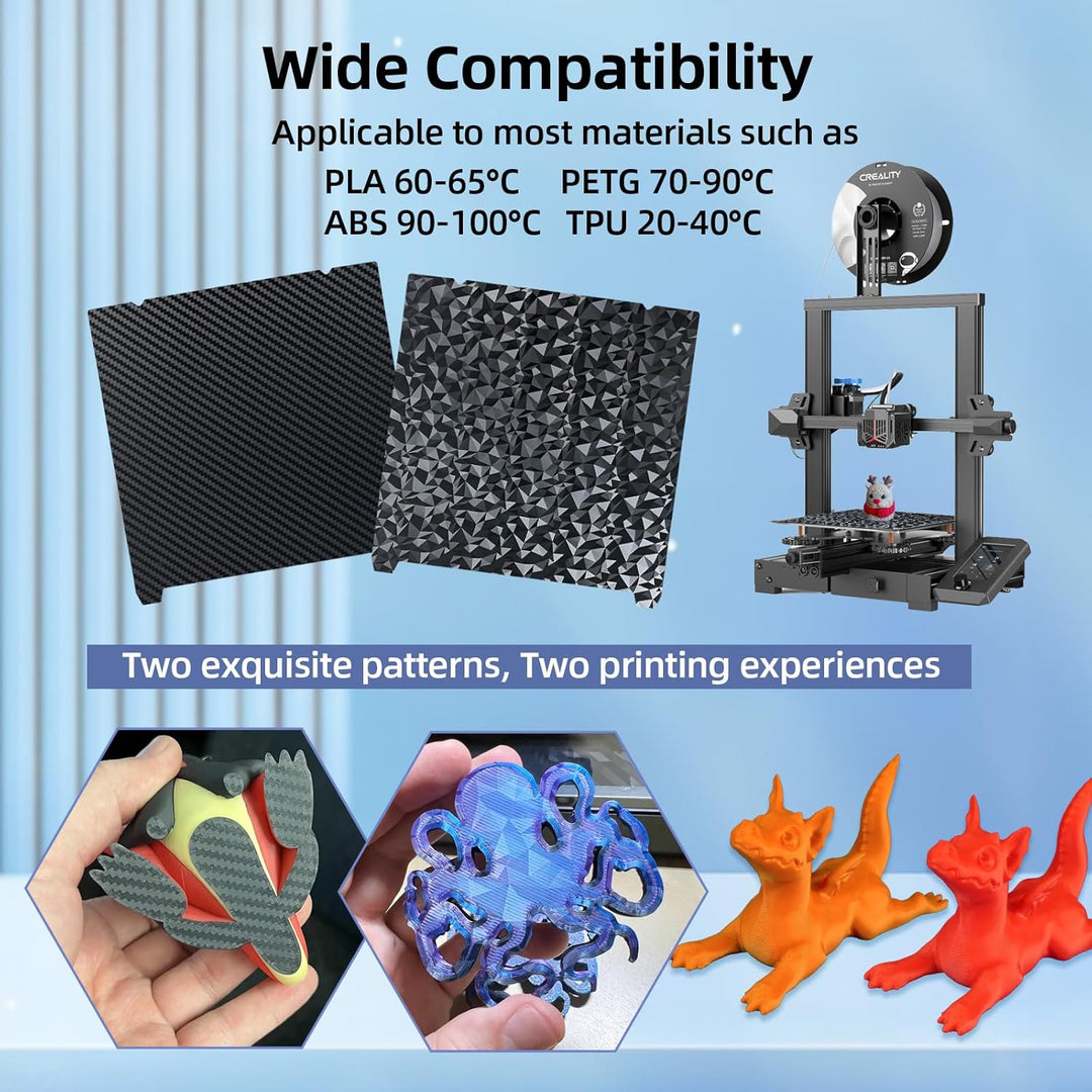 IdeaFormer Diamond PEO+Carbon Fiber PET Spring Steel Build Plate, 235x235mm for Creality K1C/K1/SE/Ender 5 S1/Ender 3/Ender 3 Pro/Ender 3 V2/Ender 3 S1 Pro/Ender 3 Neo