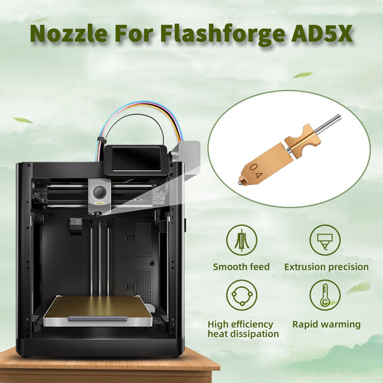 IdeaFormer Integrated Nozzles for Flashforge AD5X, Upgrade Bimetal Hotend Nozzle Replacement Copper Alloy + Hardened Steel Nozzle for AD5X