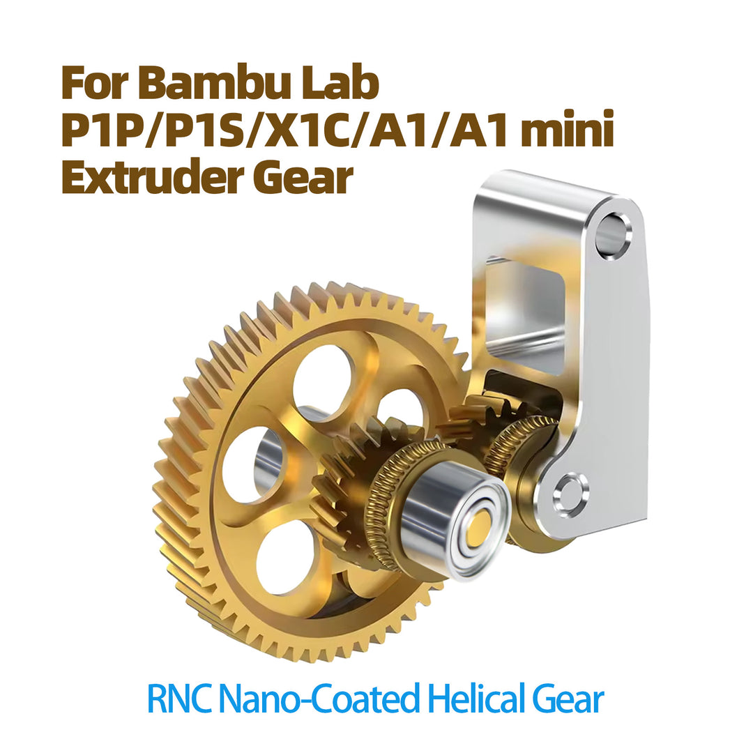 bambu lab extruder gear IdeaFormer Extruder Gear for Bambu Lab P1P P1S A1 X1 X1 Carbon, Copper Alloy + Aluminum Alloy Metal Gear for Bambu Lab X1 P1 Series Printer