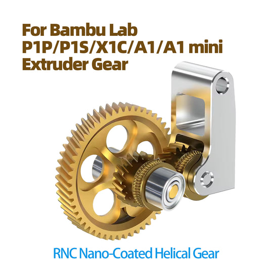 IdeaFormer Extruder Gear for Bambu Lab P1P P1S A1 X1 X1 Carbon, Copper Alloy + Aluminum Alloy Metal Ｇear for Bambu Lab X1 P1 Series Printer