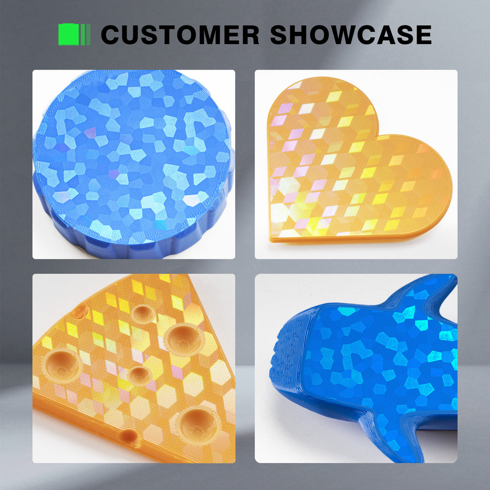 IdeaFormer Smooth Hew Glow + Water Cube PEG Spring Steel Build Plate, 276×293mm For Snapmaker U1