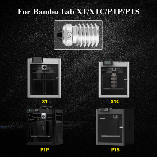 IdeaFormer Duplex Metal Printing Head Nozzle for Bambu Lab X1/X1C/X1E/P1P/P1S Printer, Copper Alloy+Hardened Steel Nozzle for Bambu Lab X1/P1 Series Printer