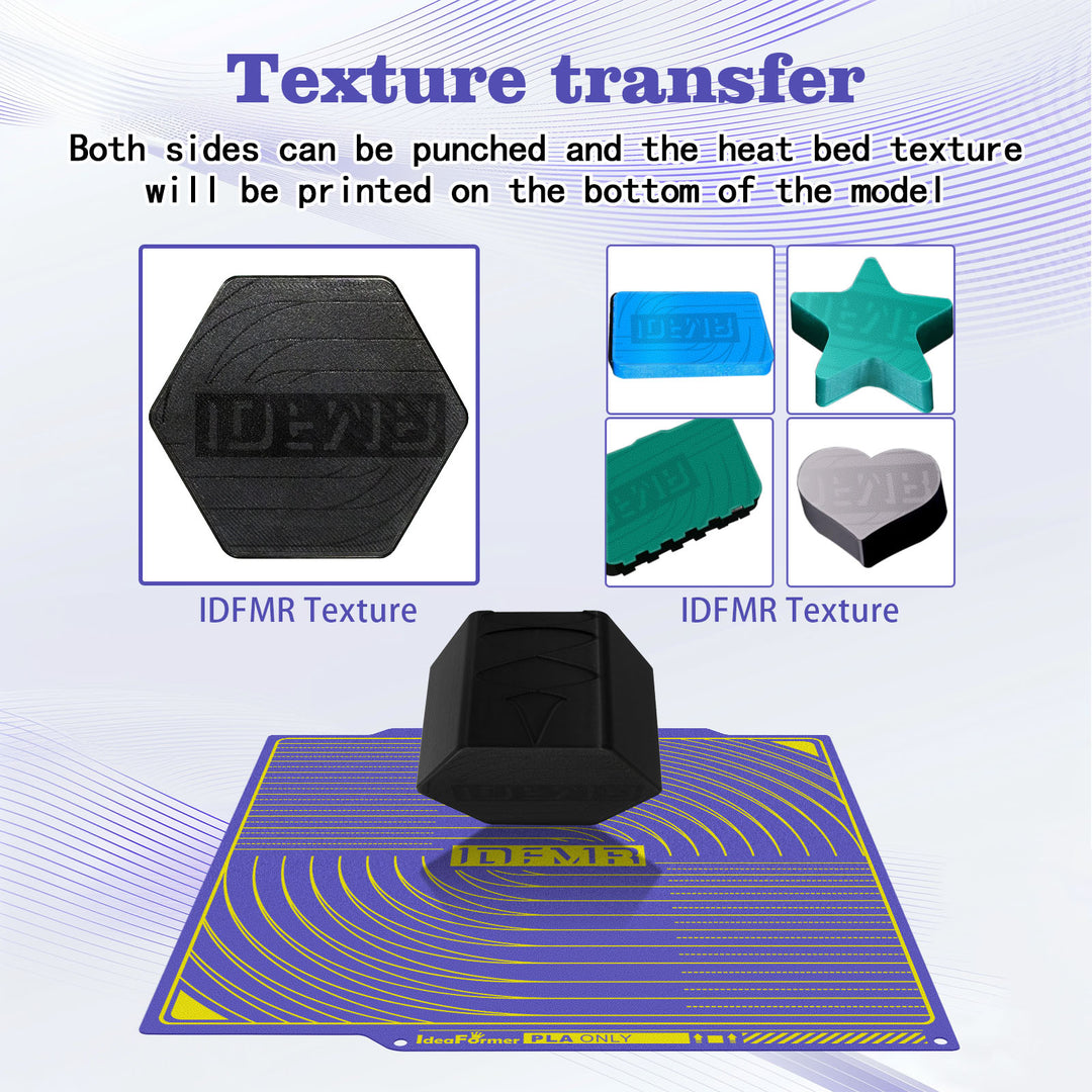 IdeaFormer Purple Textured PEI Low-Temperature Build Plate, 184×184mm for Bambu Lab A1 Mini