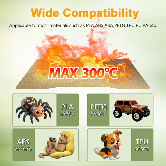 IdeaFormer Double Sided Gold Textured PEI Spring Steel Build Plate, 270×293mm For Creality K2 3D Printer