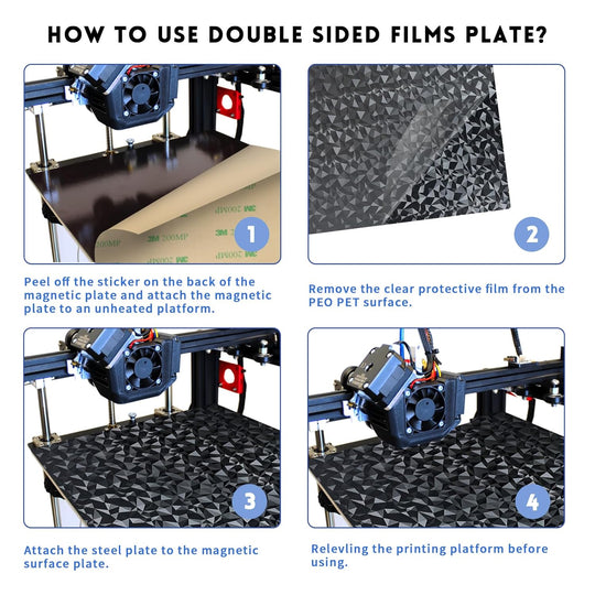 IdeaFormer Diamond PEO+Carbon Fiber PET Spring Steel Build Plate with Magnetic Plate, 370x377mm for Creality Ender 5 Plus