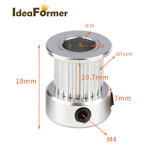 IdeaFormer IR3 & IR3 V1 printer 2GT 80 teeth inner diameter 12mm outer diameter 55mm, bandwidth 10mm