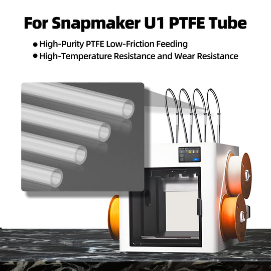 IdeaFormer PTFE Teflon Tubing 1m, 4.5mm ID × 6mm OD PTFE Teflon Tube Fits Direct Drive Extruder 3D Printer, for Snapmaker U1