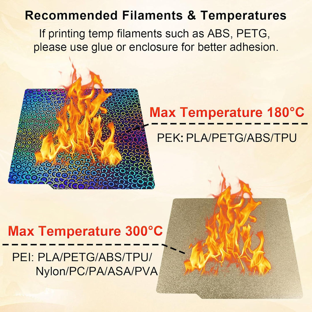 IdeaFormer Smooth Kaleidoscope PEK+Textured PEI  Spring Steel Build Plate, 257×257mm for Bambu Lab X1 X1C X1E P1P P1S A1