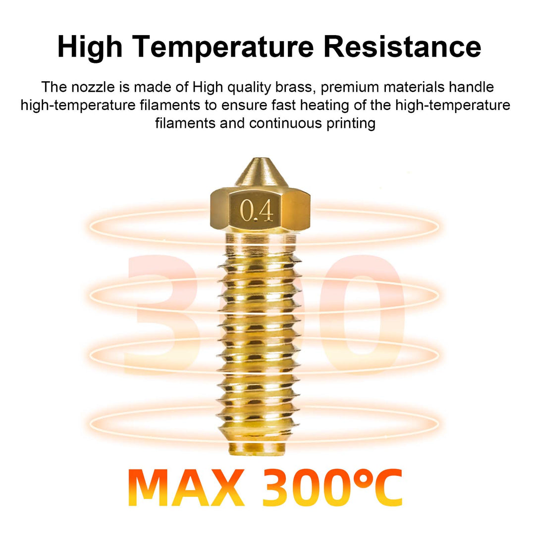 IdeaFormer 10 Pcs 0.4mm,0.6mm,0.8mm Brass Nozzle/Hardened Steel Nozzle for Anycubic Kobra 3 3D Printer