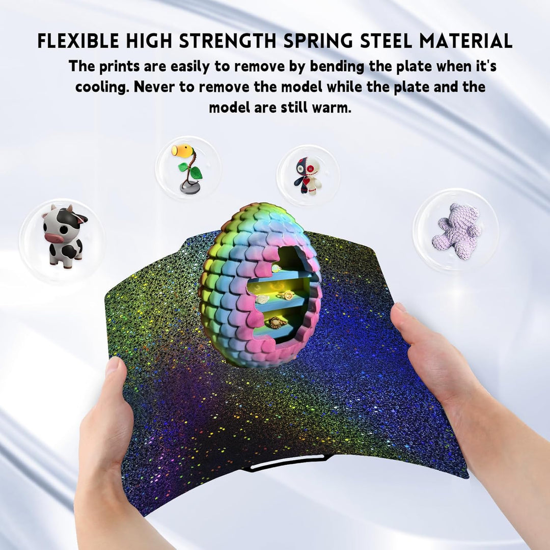 IdeaFormer Rainbow Starry PEY+Carbon Fiber PET Spring Steel Build Plate, 257x257mm for Bambu Lab P1P/P1S/X1C/X1/X1E/A1
