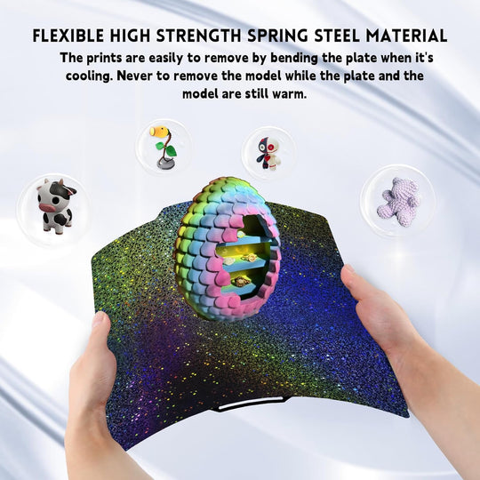 IdeaFormer Rainbow Starry PEY+Carbon Fiber PET Spring Steel Build Plate, 257x257mm for Bambu Lab P1P/P1S/X1C/X1/X1E/A1