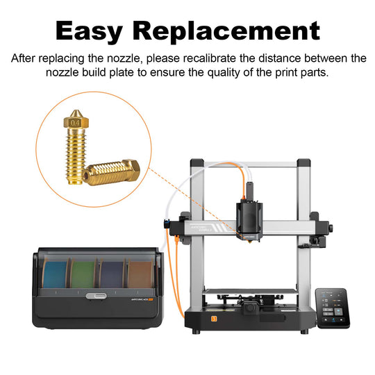 IdeaFormer 10 Pcs 0.4mm,0.6mm,0.8mm Brass Nozzle/Hardened Steel Nozzle for Anycubic Kobra 3 3D Printer