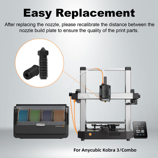 IdeaFormer 10 Pcs 0.4mm,0.6mm,0.8mm Brass Nozzle/Hardened Steel Nozzle for Anycubic Kobra 3 3D Printer