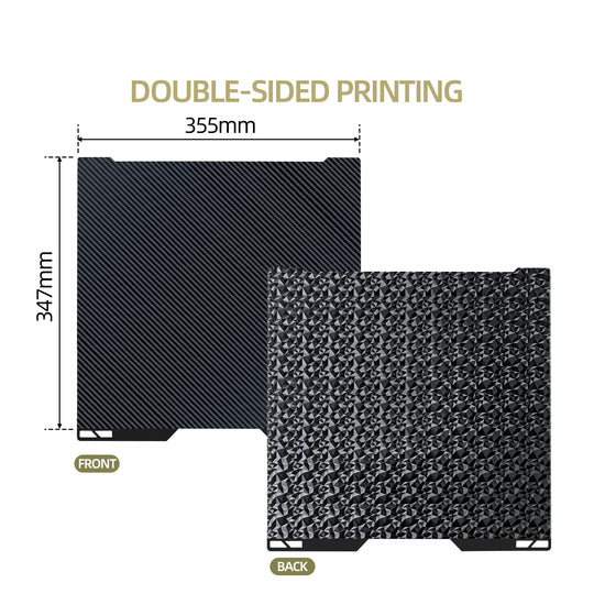IdeaFormer Diamond PEO+Carbon Fiber PET Spring Steel Build Plate, 346×355mm for Bambu Lab H2D, 350mmx320mm Print Size