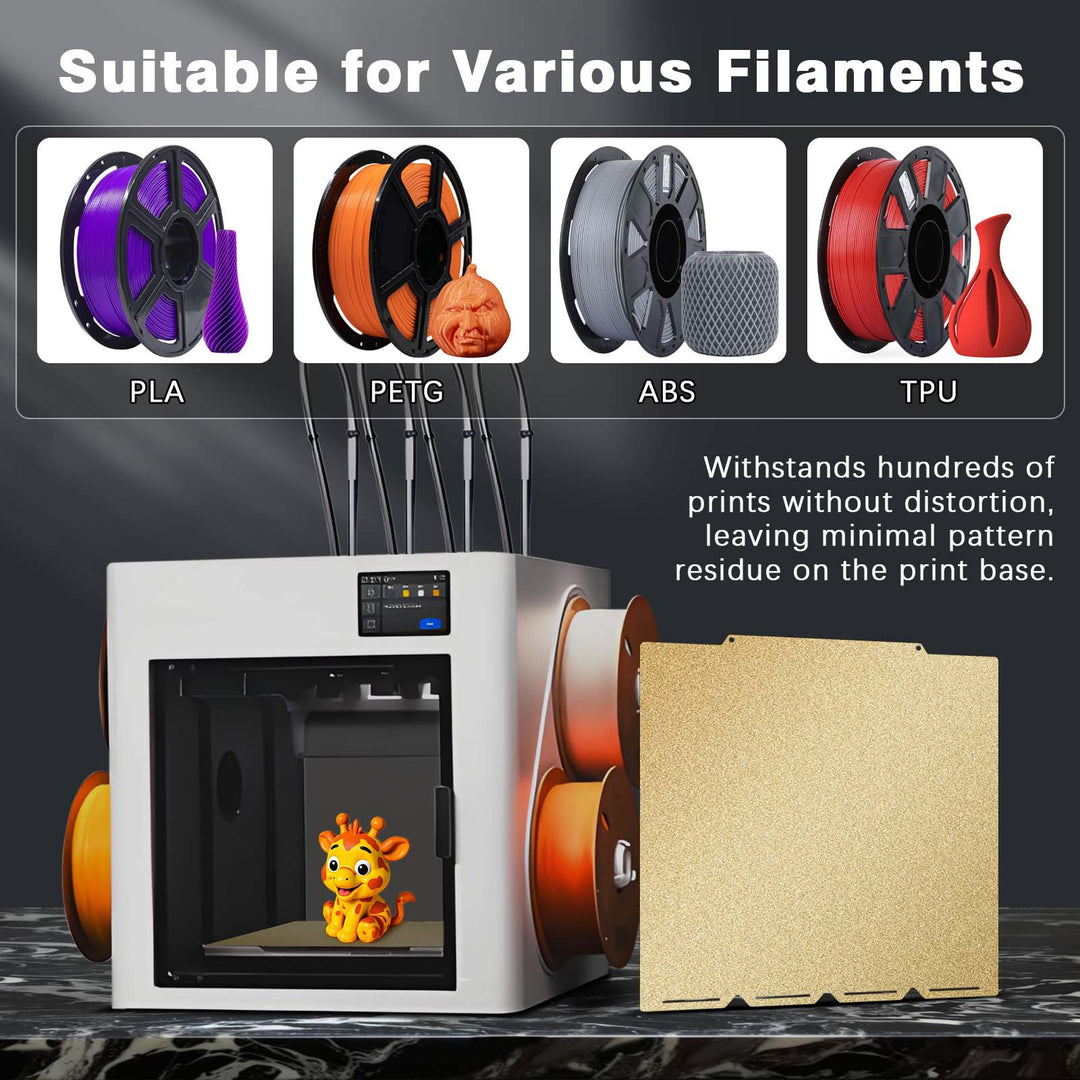 IdeaFormer 両面ゴールドテクスチャPEIスプリングスチールビルドプレート、276×293mm、Snapmaker U1 3Dプリンター用、プリントサイズ270×270mm