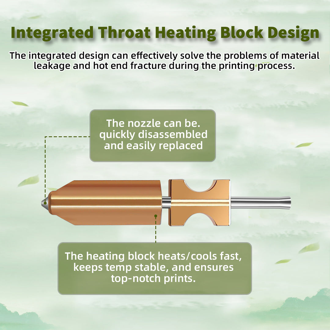 IdeaFormer Integrated Nozzles for Flashforge AD5X, Upgrade Bimetal Hotend Nozzle Replacement Copper Alloy + Hardened Steel Nozzle for AD5X