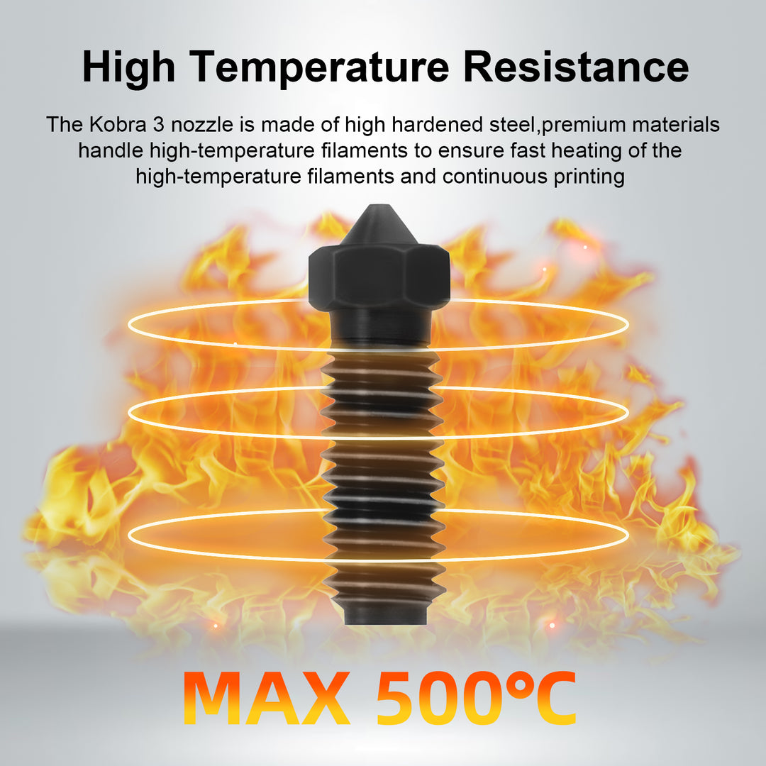 IdeaFormer 10 Pcs 0.4mm,0.6mm,0.8mm Brass Nozzle/Hardened Steel Nozzle for Anycubic Kobra 3 3D Printer