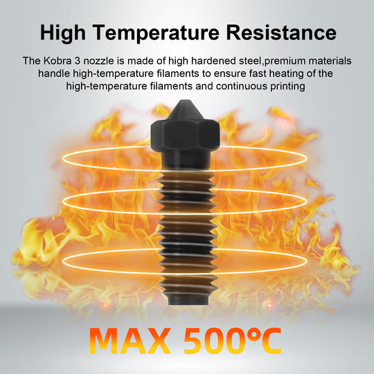 IdeaFormer 10 Pcs 0.4mm,0.6mm,0.8mm Brass Nozzle/Hardened Steel Nozzle for Anycubic Kobra 3 3D Printer