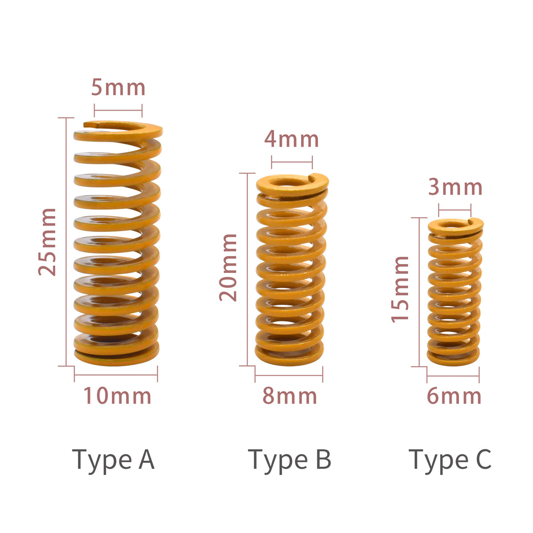 3D Printer Parts Spring For Heated bed Leveling Extruder strong spring Bore 3/4/5mm Outer diameter 6/8/10mm Length15/20/25mm