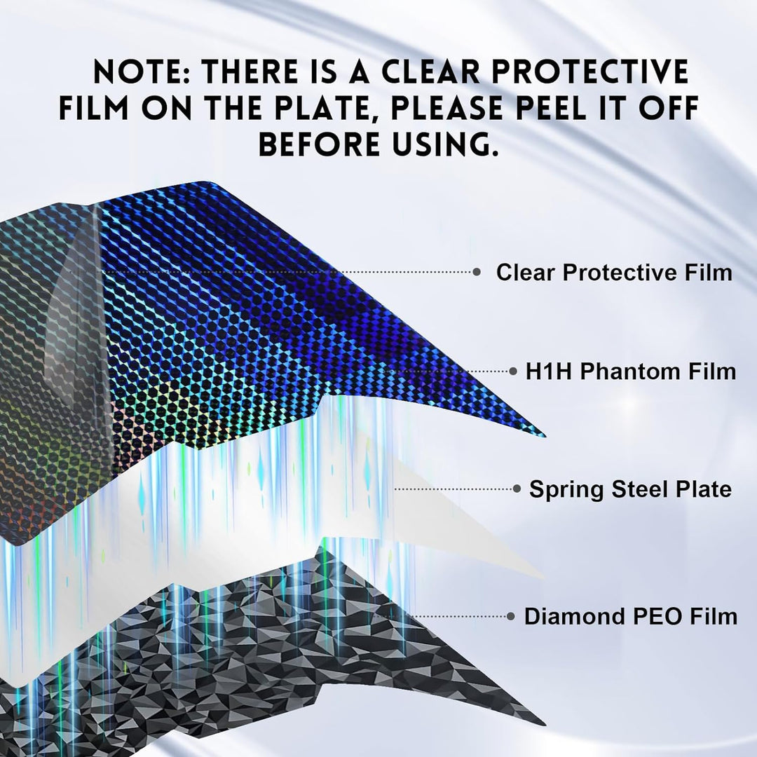 IdeaFormer Smooth Phantom H1H+Diamond PEO Spring Steel Build Plate, 257x257mm for Bambu Lab P1P/P1S/X1C/X1/X1E/A1
