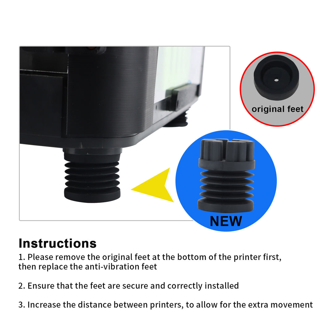 4 Pcs 3D Printer Shock Absorption Pads for Bambu Lab X1 X1C P1P P1C