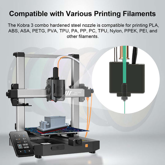 IdeaFormer 10 Pcs 0.4mm,0.6mm,0.8mm Brass Nozzle/Hardened Steel Nozzle for Anycubic Kobra 3 3D Printer