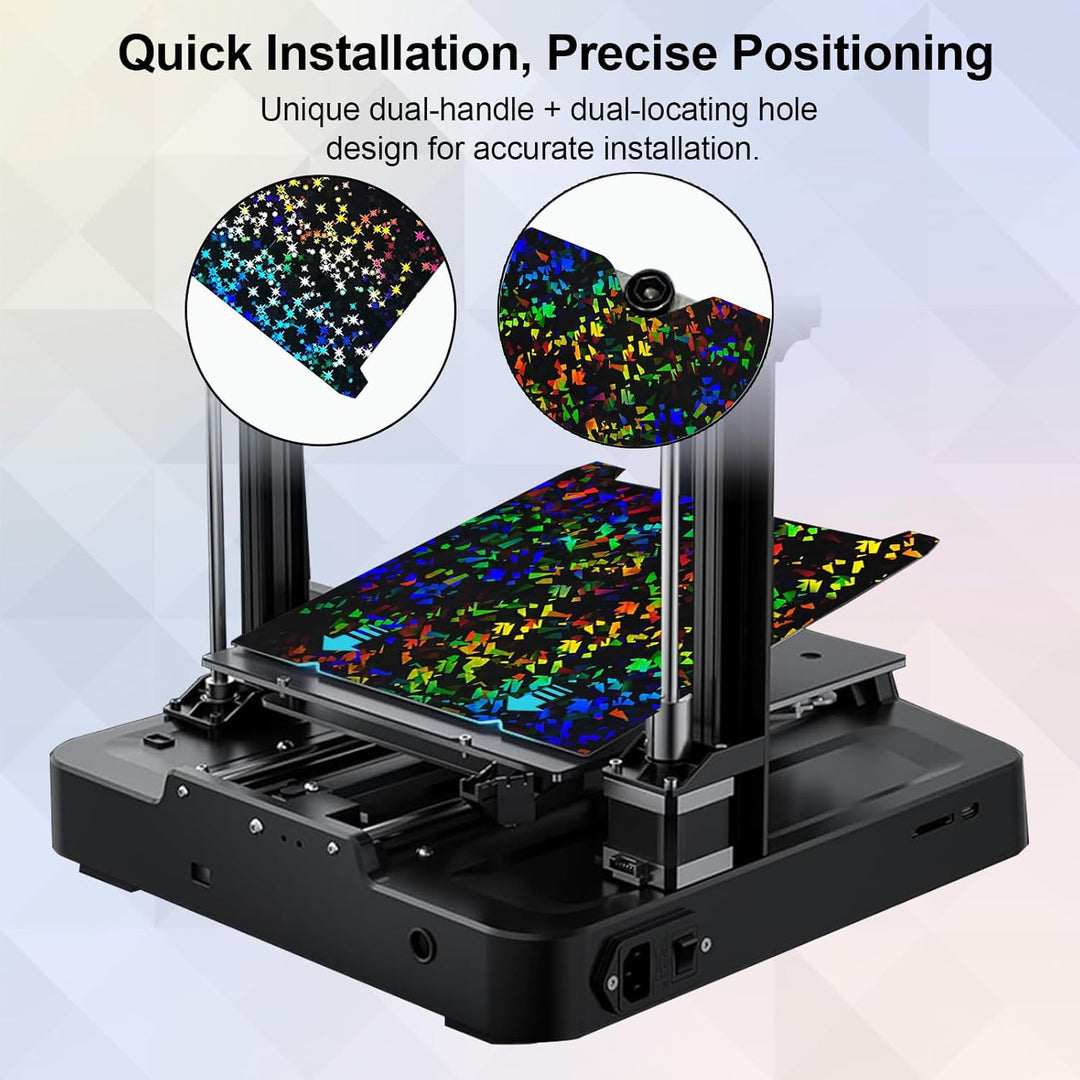 IdeaFormer Rainbow Confetti PEF+Galaxy PEY Spring Steel Build Plate, 235x235mm for Creality K1C/K1/SE/Ender 5 S1/Ender 3/Ender 3 Pro/Ender 3 V2/Ender 3 S1 Pro/Ender 3 Neo